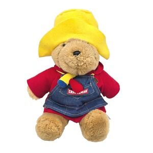 Vintage Paddington Bear Plush Sears Craftsman Denim Overalls Red Coat Yellow Hat